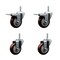 Service Caster 35 Inch Maroon Polyurethane Swivel 58 Inch Threaded Stem Caster Set 2 Total Lock Brakes SCC-TSTTL20S3514-PPUB-MRN-58212-2-S2 - alternate 1